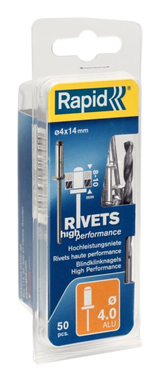 Set van 50 blindklinknagels ø 4x14mm | Aluminium | Incl. boor